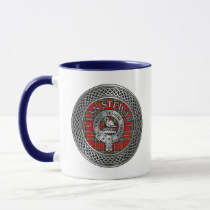 Clan Stewart Stuart Crest & Tartan Knot Mug