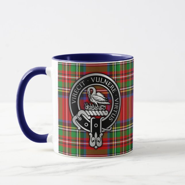 Clan Stewart | Stuart Crest & Tartan Mug (Left)
