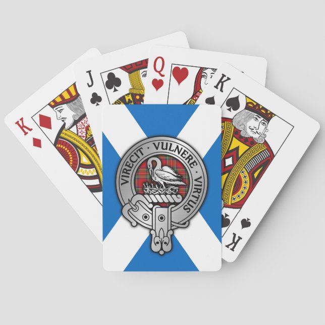 Clan Stewart | Stuart Crest & Tartan on Saltire Playing Cards (Back)