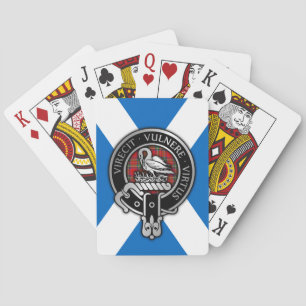 Clan Stewart Stuart Crest & Tartan on Saltire Playing Cards