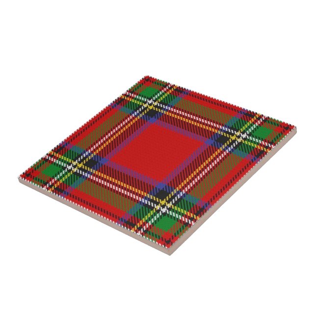 Clan Stewart Tartan  Ceramic Tile (Side)