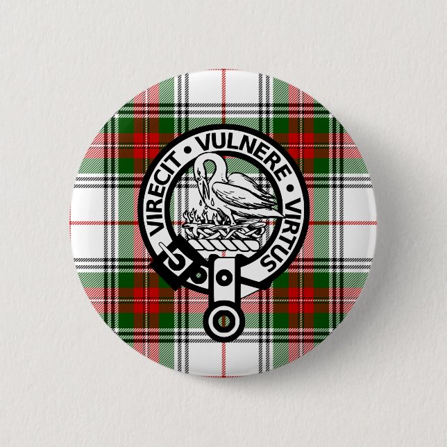 Clan Stewart Tartan Crest Button (Front)