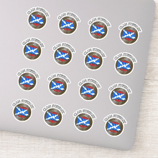 Clan Stewart Tartan Knot & Flag (Detail)