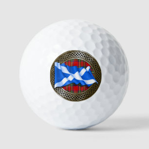 Clan Stewart Tartan Knot & Flag Golf Balls