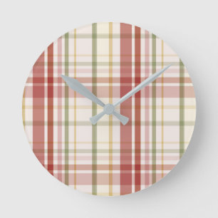 Clan Stewart Tartan Round Clock