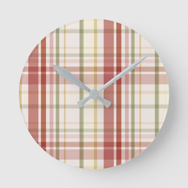 Clan Stewart Tartan Round Clock (Front)