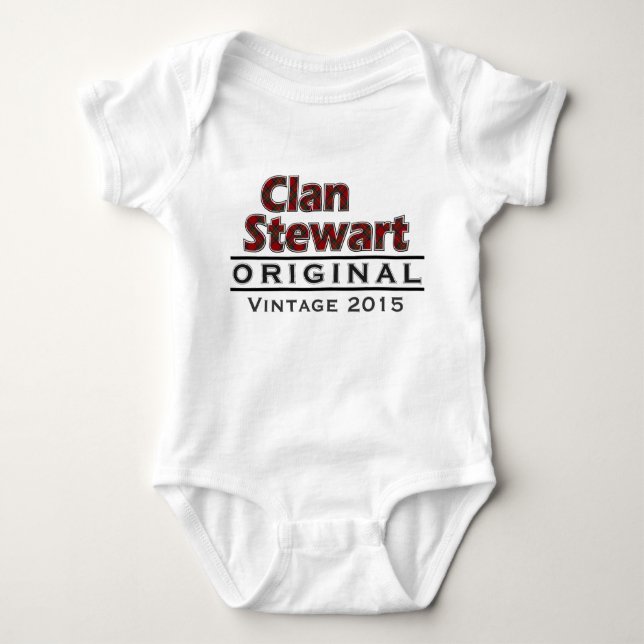 Clan Stewart Vintage Customise Your Birthyear Baby Bodysuit (Front)