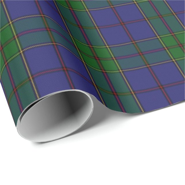 Clan Strachan Blue Green Red Scottish Tartan Wrapping Paper (Roll Corner)