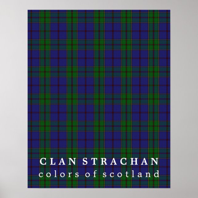 Clan Strachan Colours of Scotland Tartan Poster (Front)