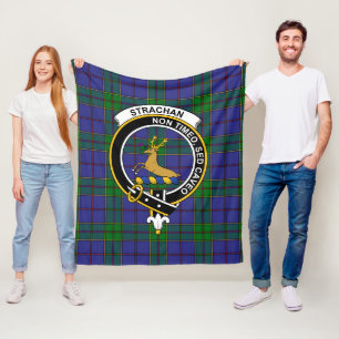 Clan Strachan Tartan Plaid Fleece Blanket
