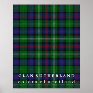 Clan Sutherland Colours of Scotland Tartan Poster