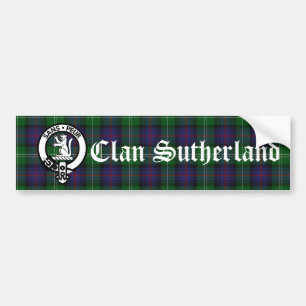 Clan Sutherland Crest Badge & Tartan Bumper Sticker