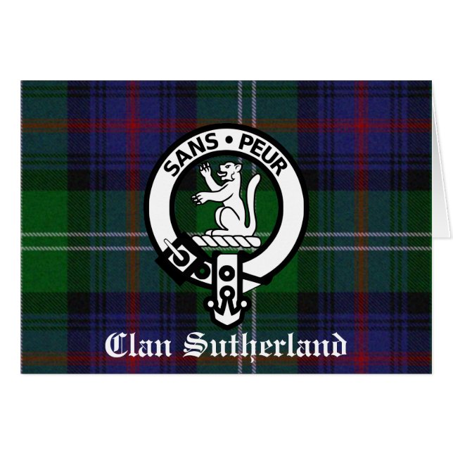 Clan Sutherland Crest & Tartan (Front Horizontal)