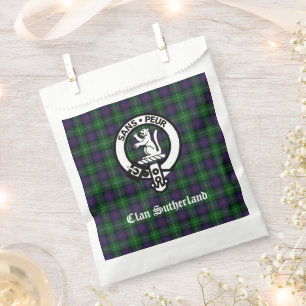 Clan Sutherland Crest & Tartan Favour Bag