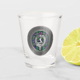 Clan Sutherland Crest & Tartan Knot Shot Glass