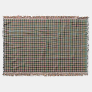 Clan Sutherland Tan and Black Scottish Tartan Throw Blanket