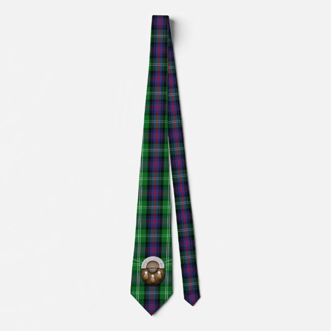 Clan Sutherland Tartan And Sporran Tie (Front)