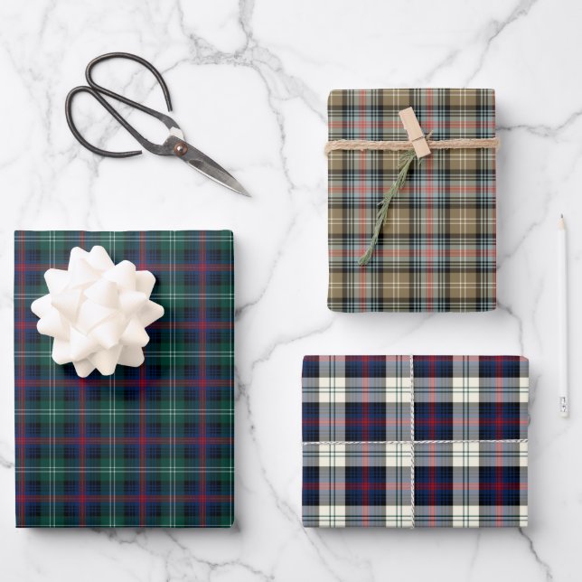 Clan Sutherland Tartan Variations Wrapping Paper Sheet (Front)