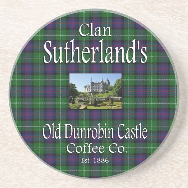 Clan Sutherland's Old Dunrobin Castle Coffee Co. Coaster (Front)