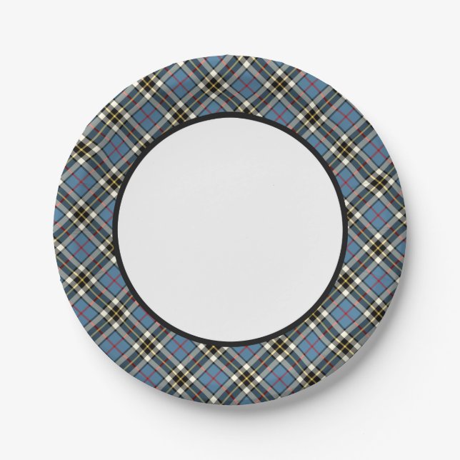 Clan Thompson Blue Dress Tartan Border Paper Plate (Front)