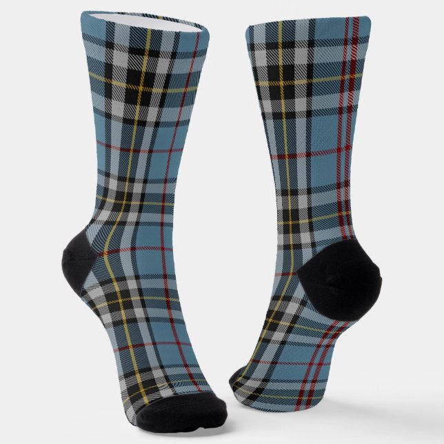 Clan Thompson Dress Blue Tartan  Socks (Angled)