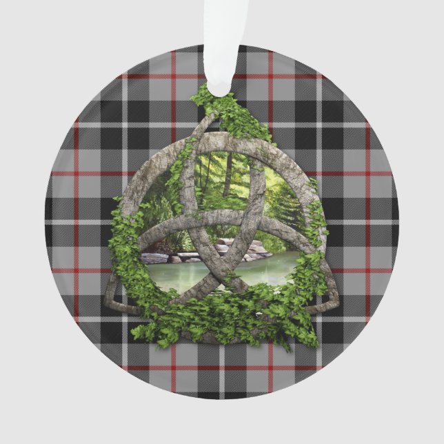 Clan Thompson Tartan Celtic Trinity Ornament (Front)