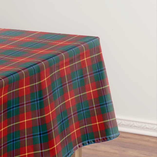 Clan Turnbull Red and Green Plaid Scottish Tartan Tablecloth (In Situ)