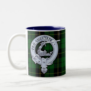 Clan Wallace Crest & Hunting Tartan Two-Tone Coffee Mug