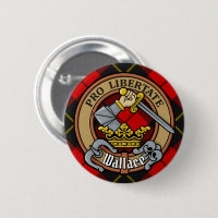 Clan Wallace Crest over Tartan