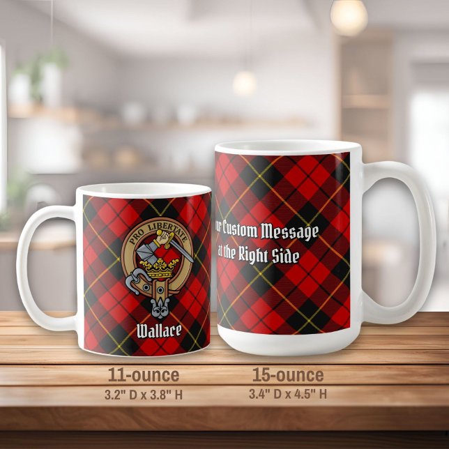 Clan Wallace Crest over Tartan Coffee Mug (Creator Uploaded)