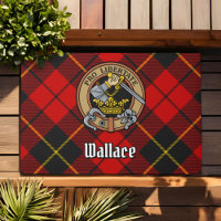 Clan Wallace Crest over Tartan