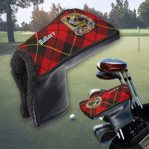 Clan Wallace Crest over Tartan Golf Head Cover