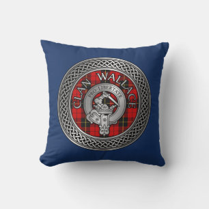 Clan Wallace Crest & Tartan Knot Cushion