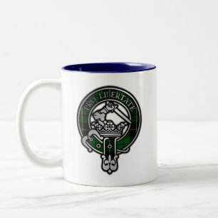 Clan Wallace Hunting Tartan Crest Two-Tone Coffee Mug