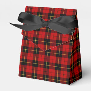Clan Wallace Red and Black Scottish Tartan Favour Box