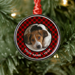 Clan Wallace Red Scottish Plaid Photo Metal Ornament