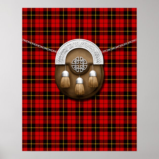 Clan Wallace Tartan And Sporran Poster (Front)