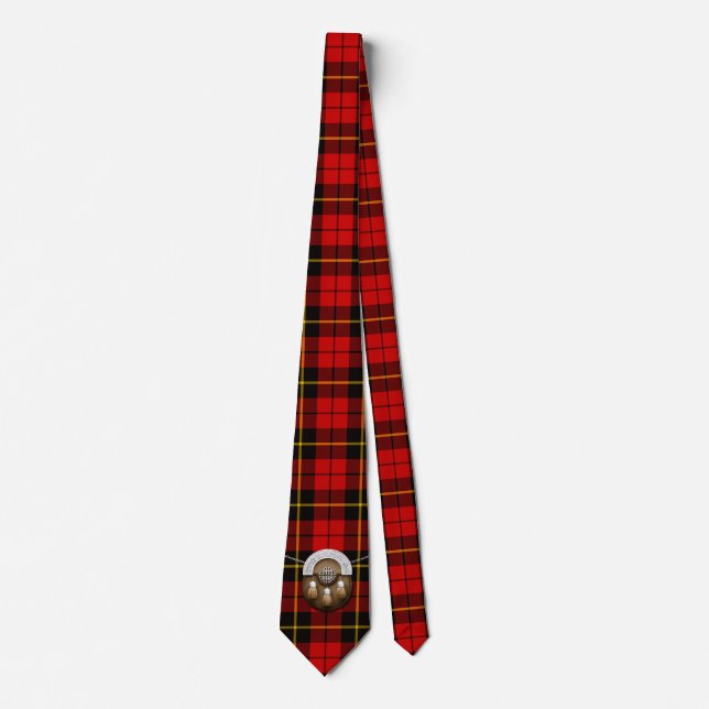 Clan Wallace Tartan And Sporran Tie (Front)