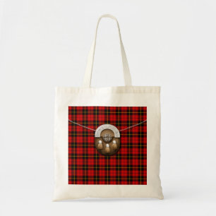 Clan Wallace Tartan And Sporran Tote Bag