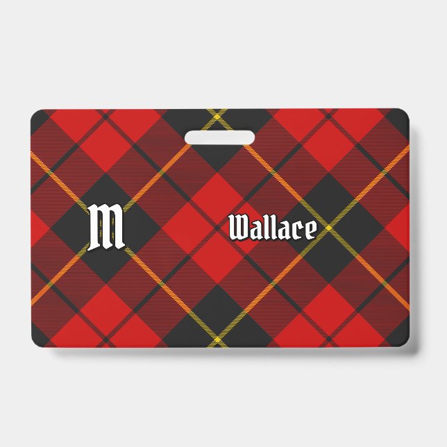 Clan Wallace Tartan Badge ID Badge (Front)