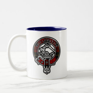 Clan Wallace Tartan Crest Two-Tone Coffee Mug