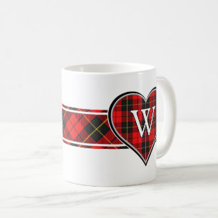 Clan Wallace Tartan Heart Coffee Mug