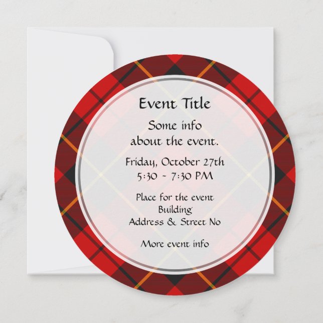 Clan Wallace Tartan Invitation (Back)