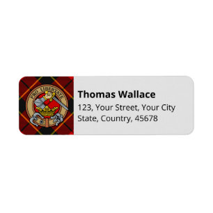 Clan Wallace Tartan Label Return Address Label