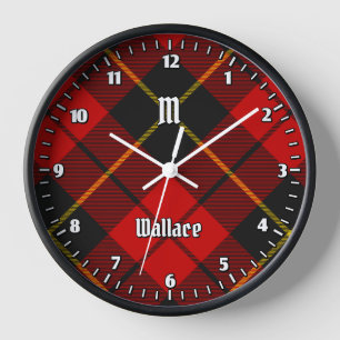Clan Wallace Tartan Large Clock