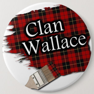 Clan Wallace Tartan Paint Brush 6 Cm Round Badge