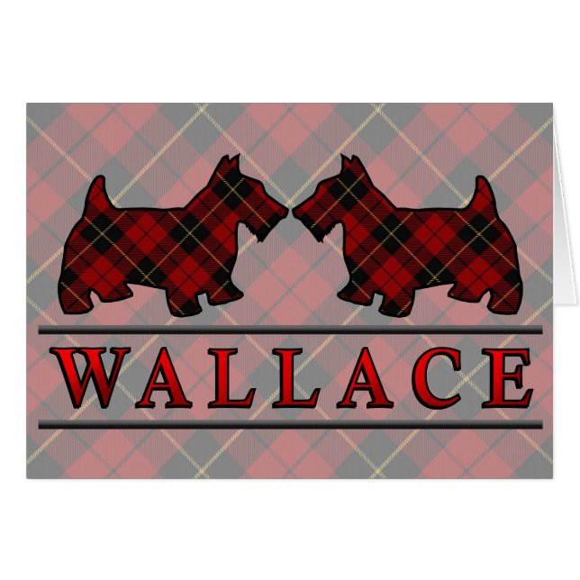 Clan Wallace Tartan Scottie Dogs (Front Horizontal)