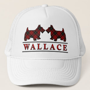 Clan Wallace Tartan Scottie Dogs Trucker Hat