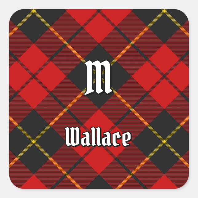 Clan Wallace Tartan Square Sticker (Front)