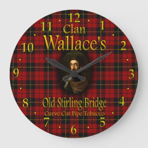 Clan Wallace's Old Stirling Bridge Pipe Tobacco Large Clock